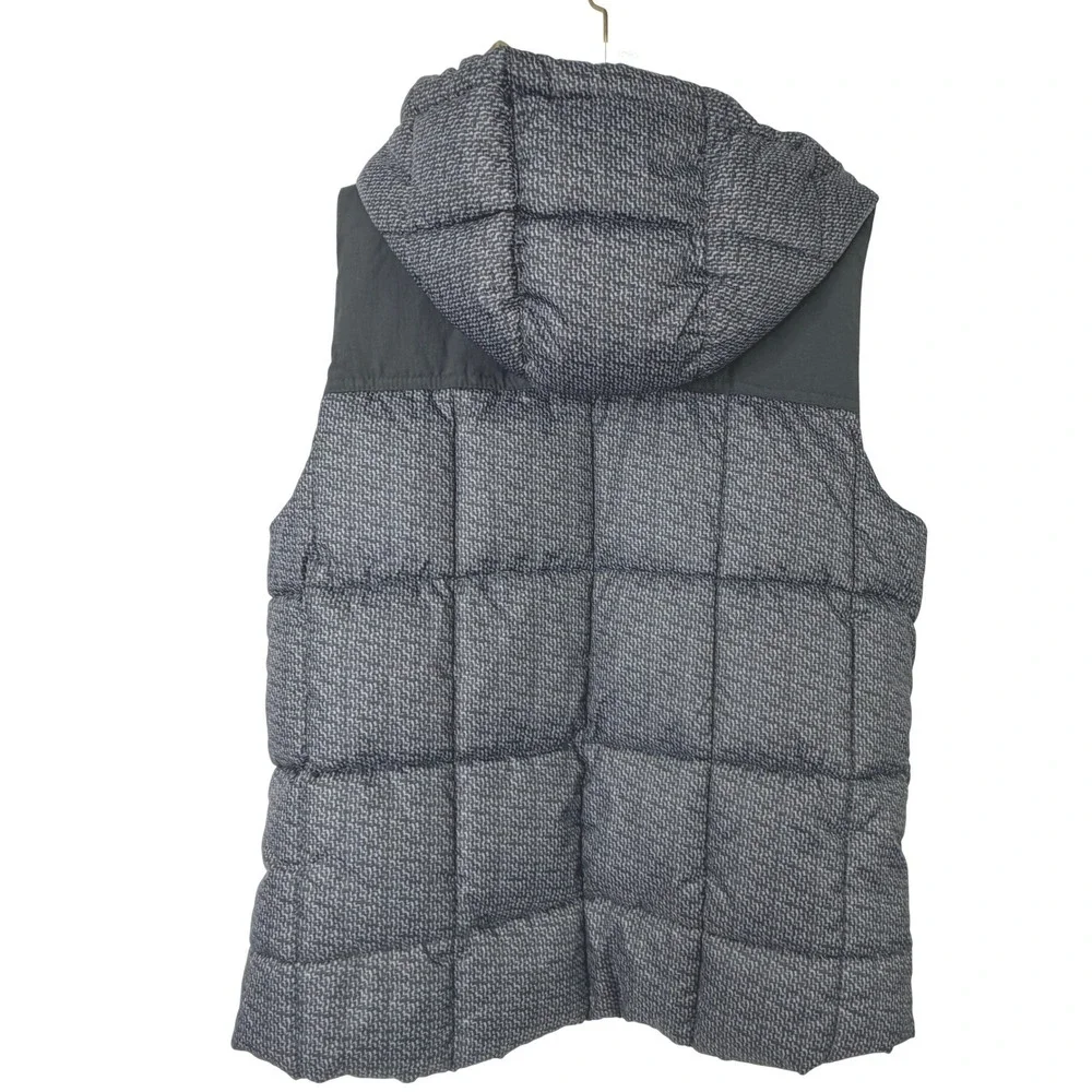 Zara Boys Puffer‎ Vest Jacket Size 11/12 Grey Hooded Quilted Full Zip Gorpcore
